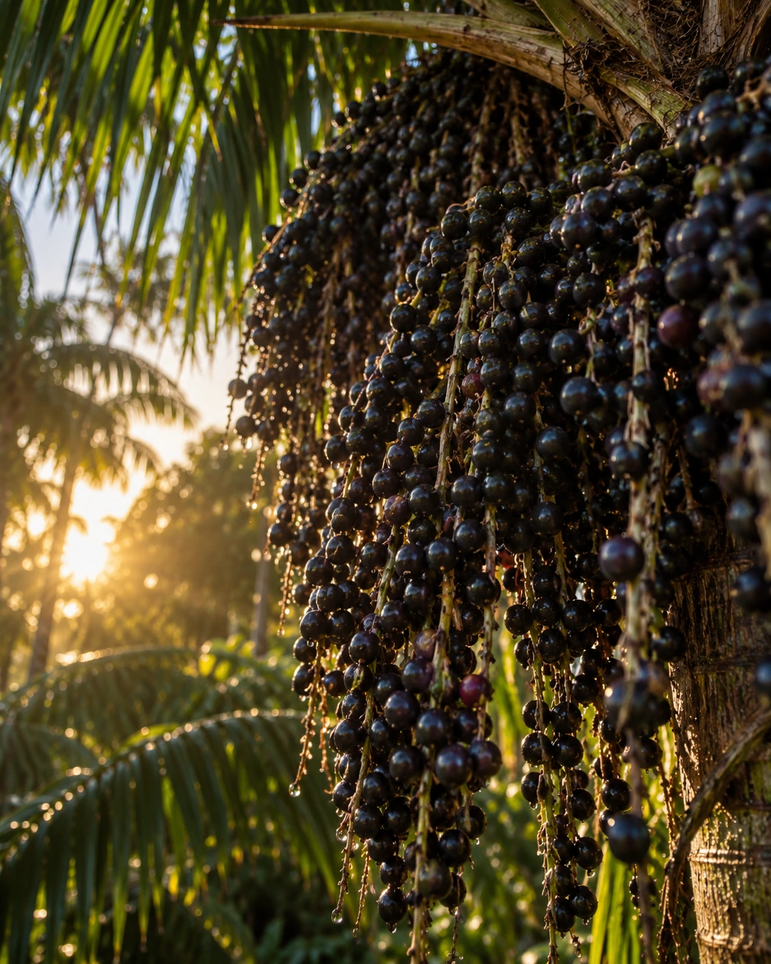 Frutos de açaí na Amazónia